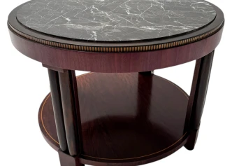 French Art Deco Coffee Table or Cocktail Table with Marble Top, 1930s